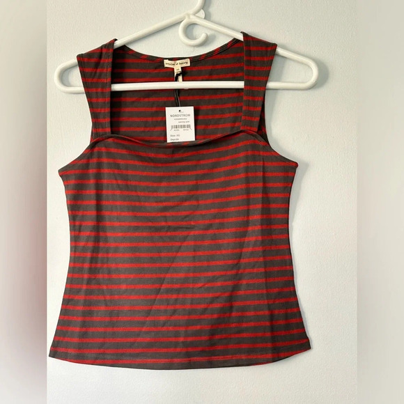 NWT articles of society gray and red stripe XS tank top would fit a small - Picture 2 of 6